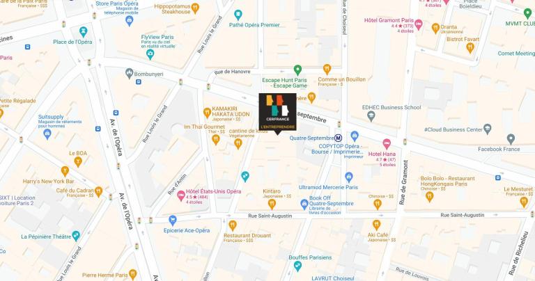 Carte de l'emplacement de l'entreprendre